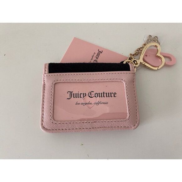 Juicy Couture Wing It Card Case Key Fob Wallet Liquorice Pink Diamond Butterfly - Picture 9 of 12